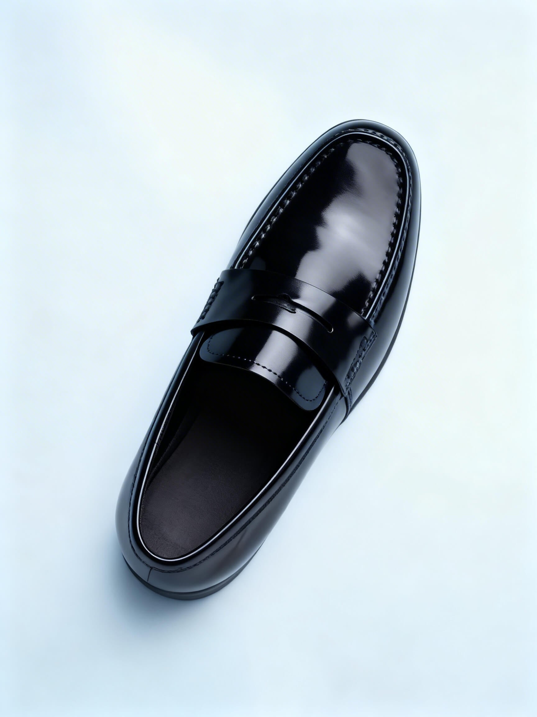 Mocasines negros de cuero mate