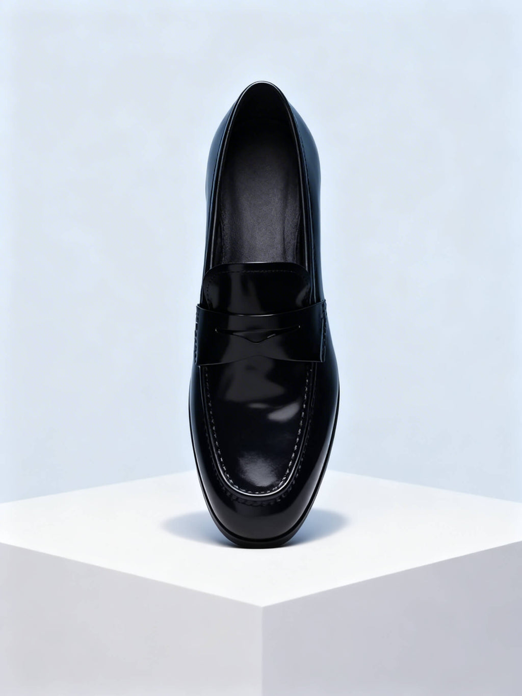Mocasines negros de cuero mate
