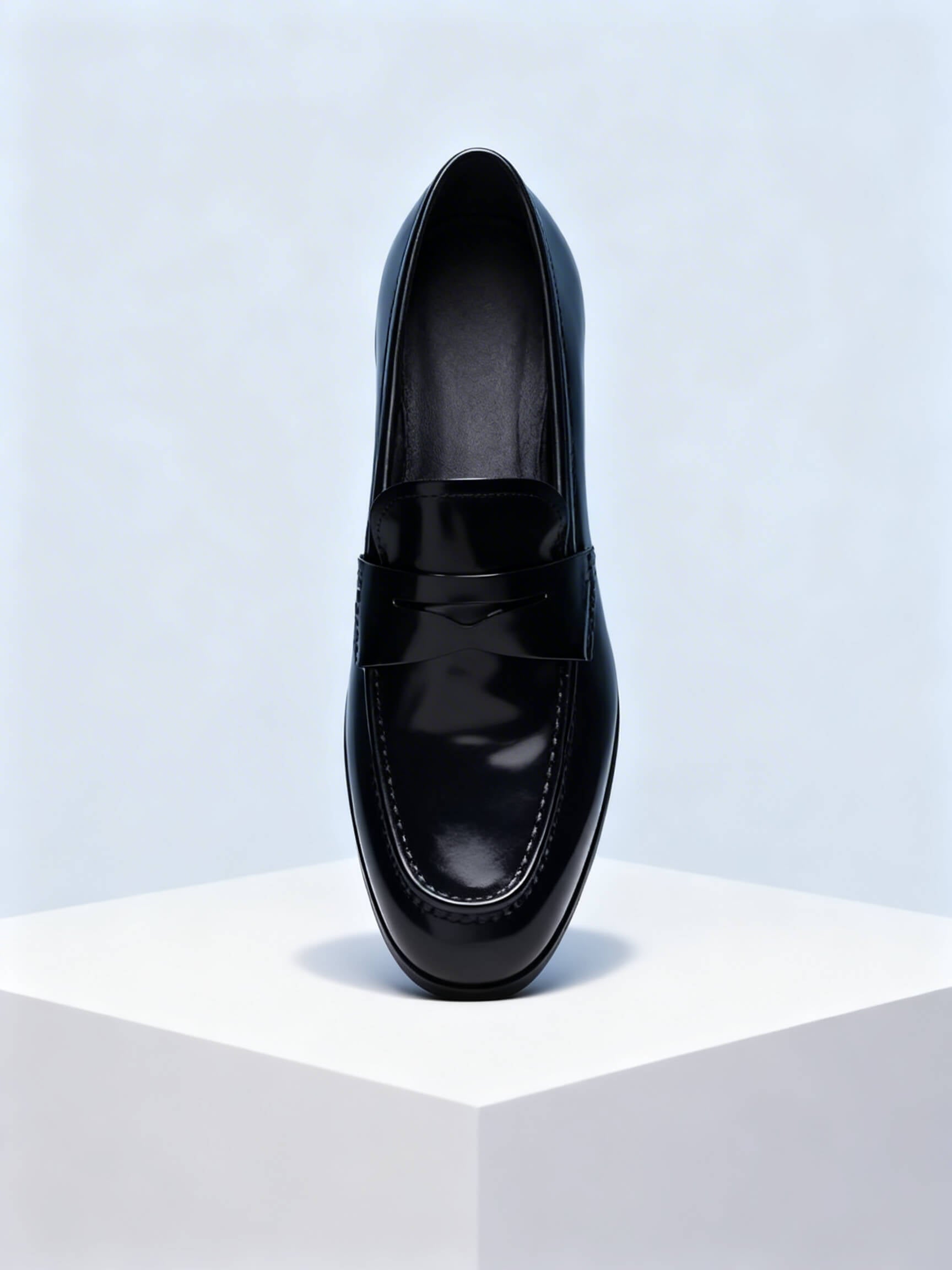 Mocasines negros de cuero mate