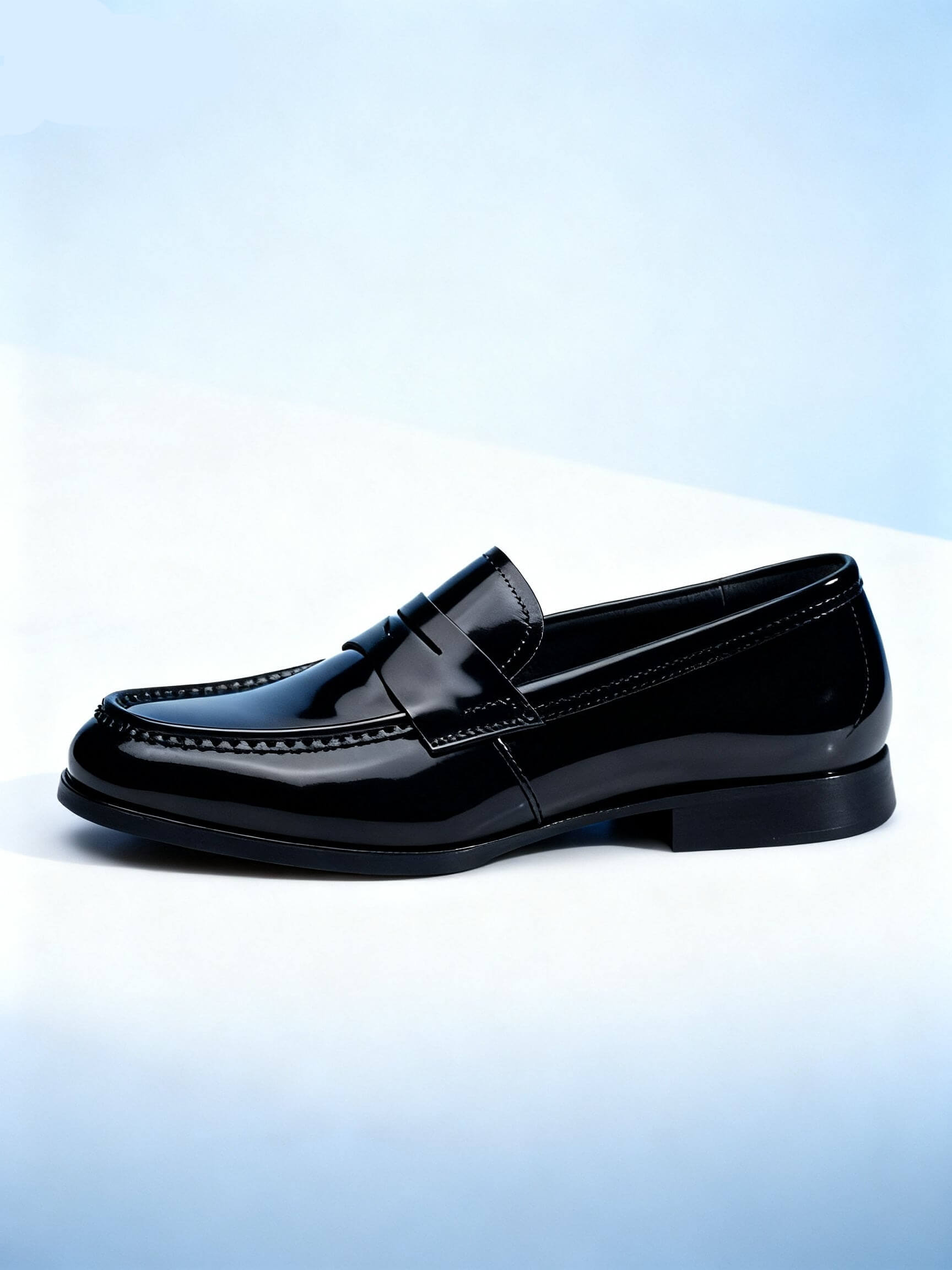 Mocasines negros de cuero mate